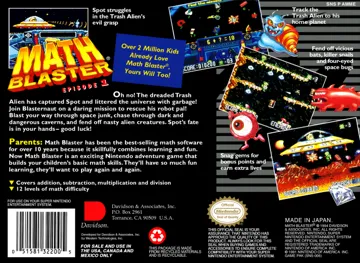 Math Blaster - Episode 1 (USA) box cover back